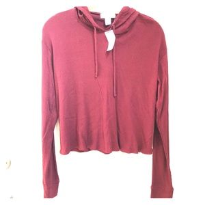 NWT Tilly’s waffle thermal cropped hoodie